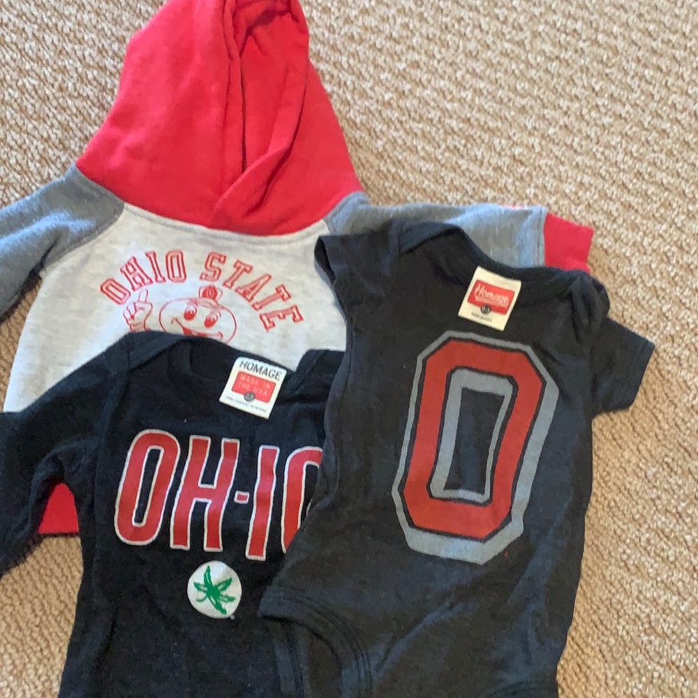 Ohio state baby clothes homage